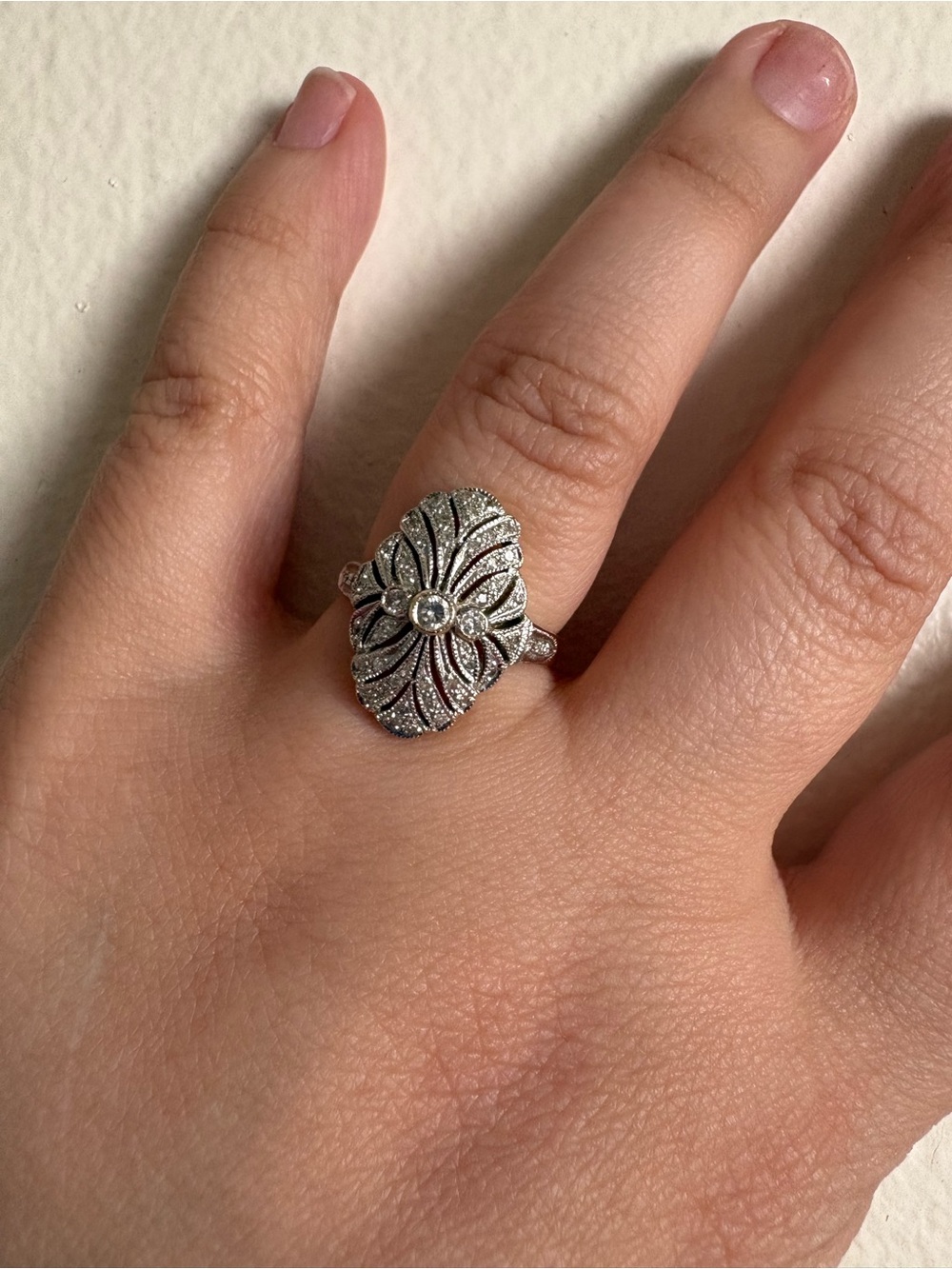 Art Deco 14K Diamond Ring - Newly inspired vintage design
